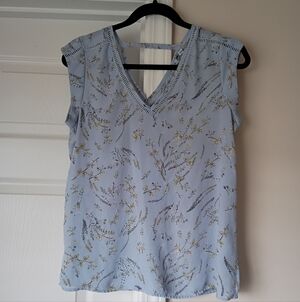 Floral Blue Sleeveless Top Dr 2 PS